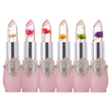 Flower Lipstick Color Jelly Lipgloss Magic Temperature Change 02# Rose Red