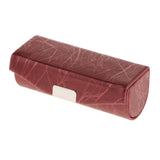 Max Leather Lipstick Lip Gloss Case Storage Box Makeup Holder with Mirror Red Bean