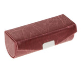 Max Leather Lipstick Lip Gloss Case Storage Box Makeup Holder with Mirror Red Bean