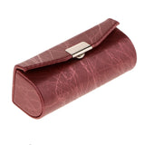 Max Leather Lipstick Lip Gloss Case Storage Box Makeup Holder with Mirror Red Bean