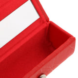 Max Leather Lipstick Lip Gloss Case Storage Box Makeup Holder with Mirror Red