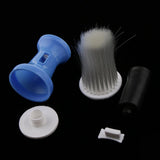 Max Salon Barber Hair Cutting Neck Duster Cleaning Brush Powder Container Blue