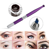 Permanent Makeup Kit Tattoo Pen Needle Practice Skin Pencil Ink Cup Purple