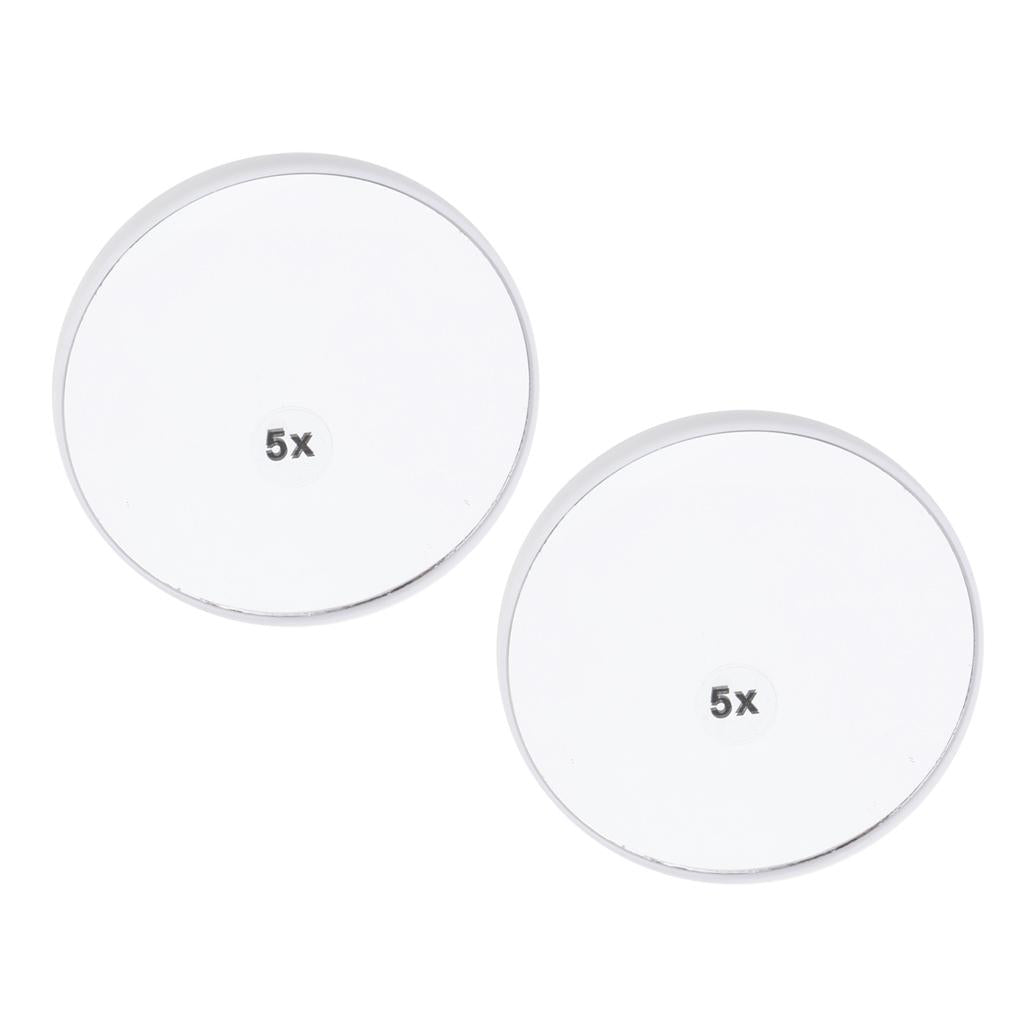 2 Magnifying Makeup Mirror Suction Cup Wall Mount Cosmetic Mirror Vantiy 5x