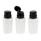 Max 3pcs 230ml Empty Nail Art Polish Cleaning Remover Bottle Pump Dispenser White