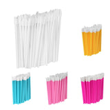 Max 50 Pcs Disposable Lip Brushes Gloss Wands Applicators Makeup Tool White
