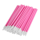 50 Pcs Disposable Lip Brushes Gloss Wands Applicators Makeup Tool Pink