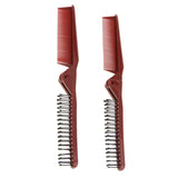 Maxbell 2Pcs Portable Small Travel Folding PVC Dual Wine Red Hair Brush Pocket Comb Anti-Static 8.4inch Length - Aladdin Shoppers