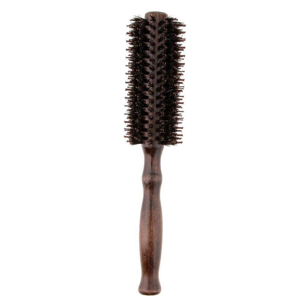 Maxbell Round Wood Handle Hairbrush Barber Hairdressing Curling Hair Comb Brush 14 Rows - Aladdin Shoppers