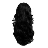 Maxbell Synthetic Loose Wave Body Wave Wig, Long Black Wig, Middle Part Wig Heat Resistant for Women - 62cm