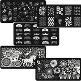 Max 5x Nail Art Plates Set Manicure Image Nail Templates Plates Print Tool 1-5#