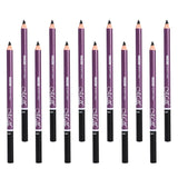 Max 12pcs Waterproof No Smudging Eyebrow Makeup Pencil with Comb Set Black