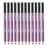 Max 12pcs Waterproof No Smudging Eyebrow Makeup Pencil with Comb Set Black