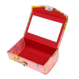 Max Brocade Lipstick Lip Gloss Case Carry Storage Box Lip Balm Holder w/ Mirror #E