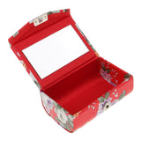 Max Leather Lipstick Lip Gloss Case Storage Box Makeup Holder with Mirror Red