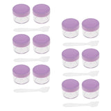 Max 12pcs 15g Makeup Sample Container Cosmetic Lotion Cream Gel Jars Pots Purple