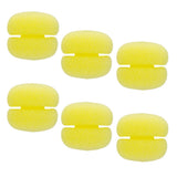 Maxbell Pack of 6pcs High-Elastic Sponge Hair Curler Ball Rollers Hair Curling Bun Yellow - Aladdin Shoppers