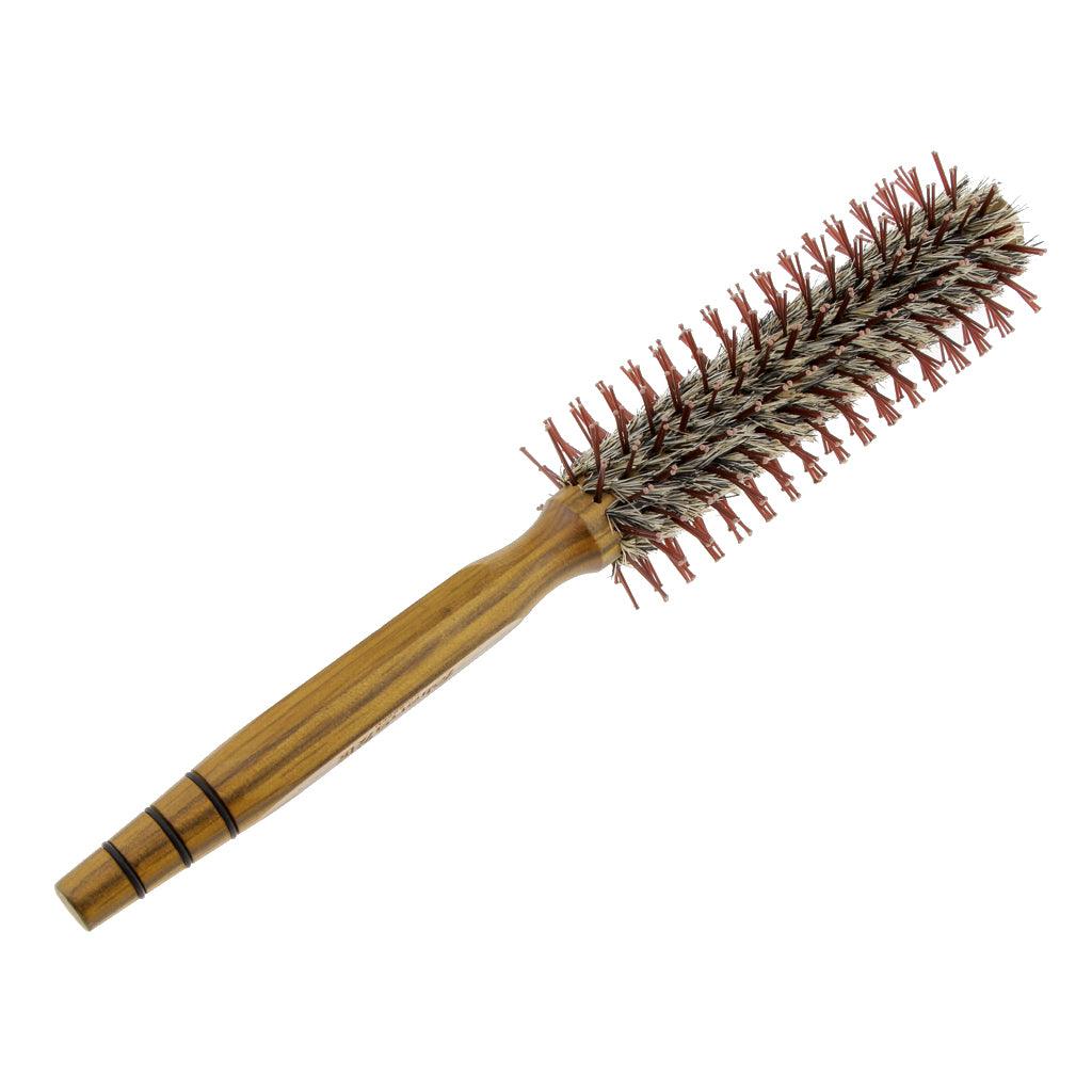 Maxbell Natural Wooden Round Hair Brush Curling Styling Detangling Roll Hairbrush M - Aladdin Shoppers