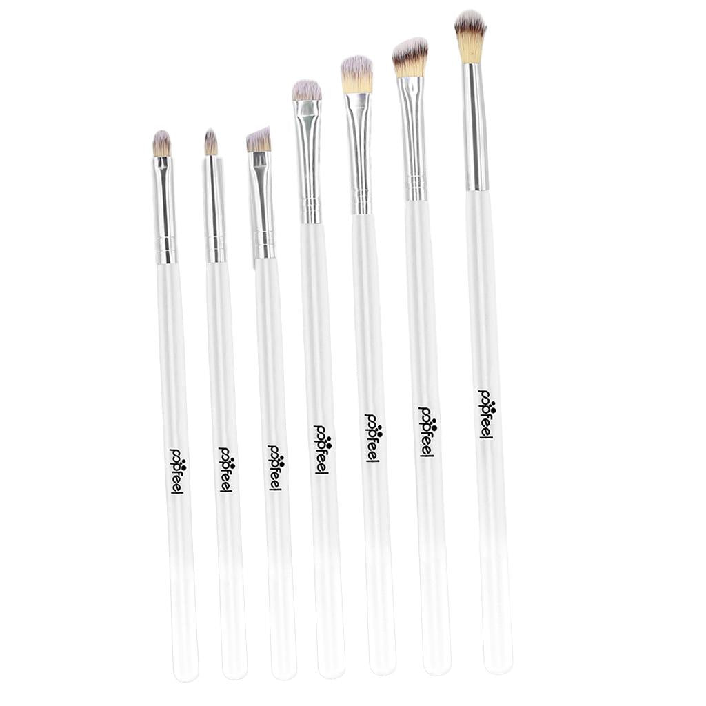 7pcs Eye Makeup Brushes Set Eyeshadow Blending Shading Cosmetic Tool White