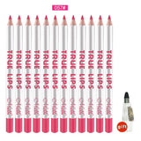 Max 12pcs Waterproof Matte Velvet Lip Liner Makeup Pencil Pen Lipliner Crayon 57#