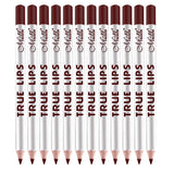 Max 12pcs Waterproof Matte Velvet Lip Liner Makeup Pencil Pen Lipliner Crayon 55#