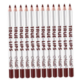 Max 12pcs Waterproof Matte Velvet Lip Liner Makeup Pencil Pen Lipliner Crayon 55#