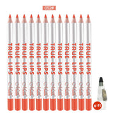 Max 12pcs Waterproof Matte Velvet Lip Liner Makeup Pencil Pen Lipliner Crayon 52#