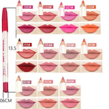 Max 12pcs Waterproof Matte Velvet Lip Liner Makeup Pencil Pen Lipliner Crayon 46#