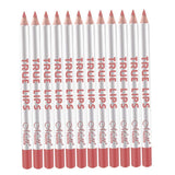 Max 12pcs Waterproof Matte Velvet Lip Liner Makeup Pencil Pen Lipliner Crayon 46#