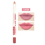 Max 12pcs Waterproof Matte Velvet Lip Liner Makeup Pencil Pen Lipliner Crayon 46#