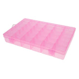 36 Slots PVC Empty Nail Art Tips Storage Jewelry Beads Container Case Pink