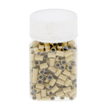 Max 500pcs Silicone Lined Micro Ring Links Beads Links For Hair Extensions Beige