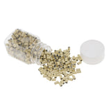 Max 500pcs Silicone Lined Micro Ring Links Beads Links For Hair Extensions Beige