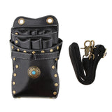 Max PU Leather Barber Scissors Shears Combs Clips Tools Holder Pouch Waist Bag Black