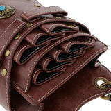 Max PU Leather Barber Scissors Shears Combs Clips Tools Holder Pouch Waist Bag Brown