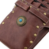 Max PU Leather Barber Scissors Shears Combs Clips Tools Holder Pouch Waist Bag Brown