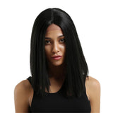 Max Women Synthetic Straight Middle Part Wig Full Head Lace Front Hairpieces 14"