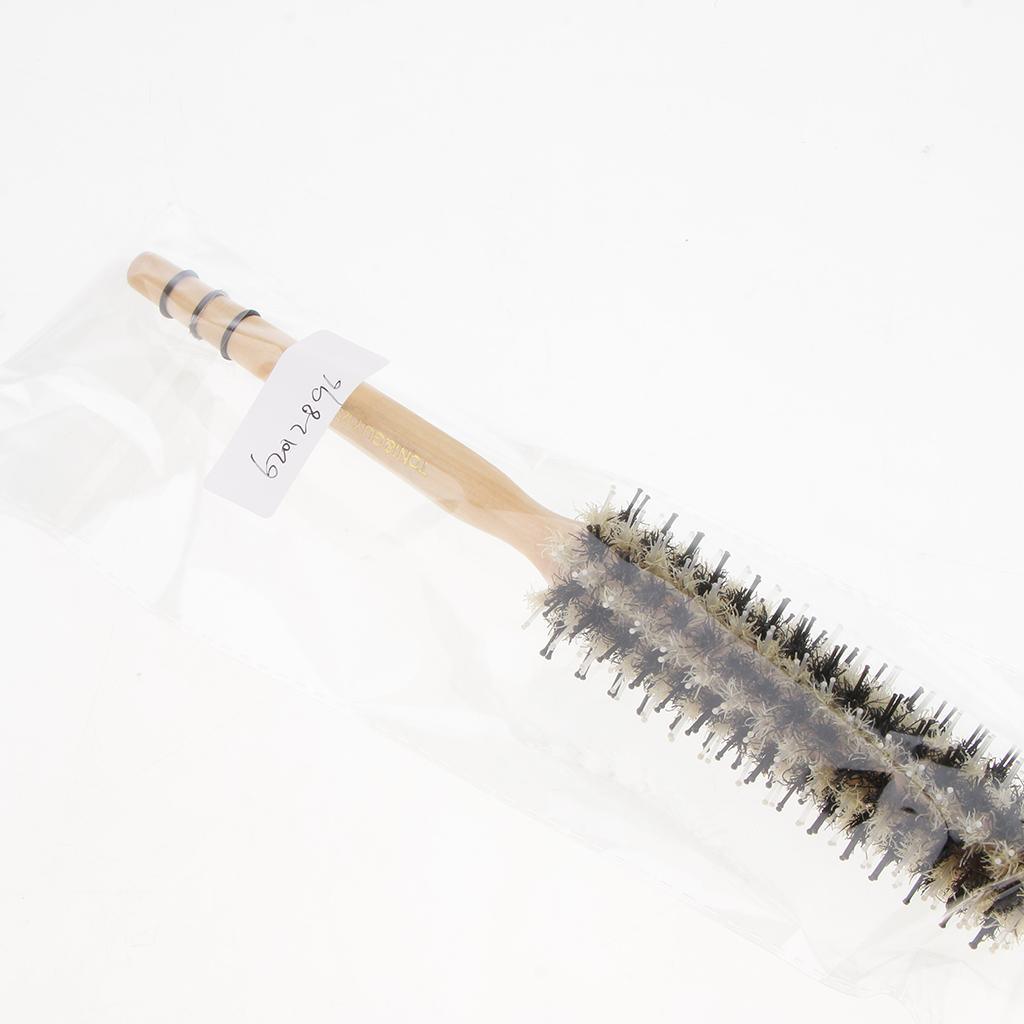 Maxbell Wood Handle Bristles Roll Brush Round Curly Hair Comb Salon Styling 12 Row - Aladdin Shoppers