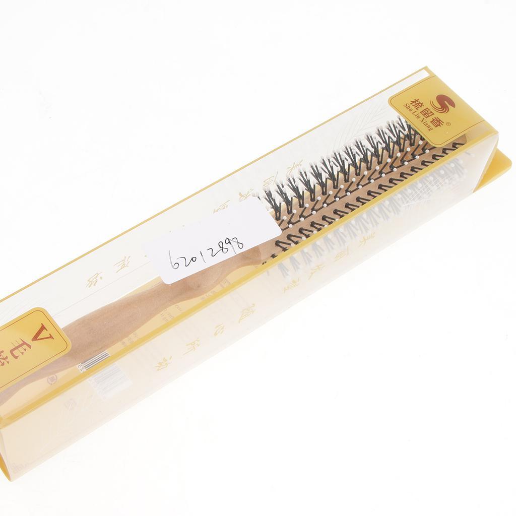 Wooden Lotus Round Hair Care Brush Wavy Curling Detangling Comb Hairbrush S