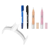 Max Eyebrow Tattoo Marker Pen Magic Eraser Permanent Makeup Ruler Caliper Kit 4#