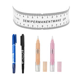 Max Eyebrow Tattoo Marker Pen Magic Eraser Permanent Makeup Ruler Caliper Kit 3#