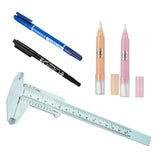 Max Eyebrow Tattoo Marker Pen Magic Eraser Permanent Makeup Ruler Caliper Kit 1#