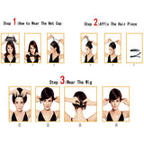 Max Long Synthetic Wig Middle Part Curly Wave Front Lace Wig Hairpieces Heat OK