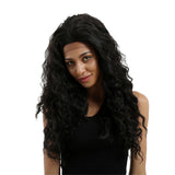 Max Long Synthetic Wig Middle Part Curly Wave Front Lace Wig Hairpieces Heat OK