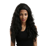 Max Long Synthetic Wig Middle Part Curly Wave Front Lace Wig Hairpieces Heat OK