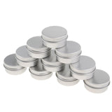 Max 10pcs Aluminium Lip Balm Tin Pots Cosmetic Cream Jars Bottle Container A-10ML-3.5 x 1.8cm