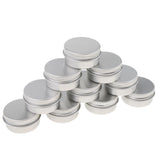 Max 10pcs Aluminium Lip Balm Tin Pots Cosmetic Cream Jars Bottle Container A-10ML-3.5 x 1.8cm