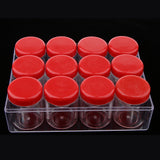 Max 20g 12 Slots Storage Box Case Organizer Carfts Jewelry Container Red