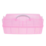 10 Grids Handheld Storage Box Case Home Organizer Earring Jewelry Container Pink