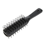 Max 2 Side Vented 9 Row Styling Hairbrush Detangler Comb for Wet Dry Long Hair Black